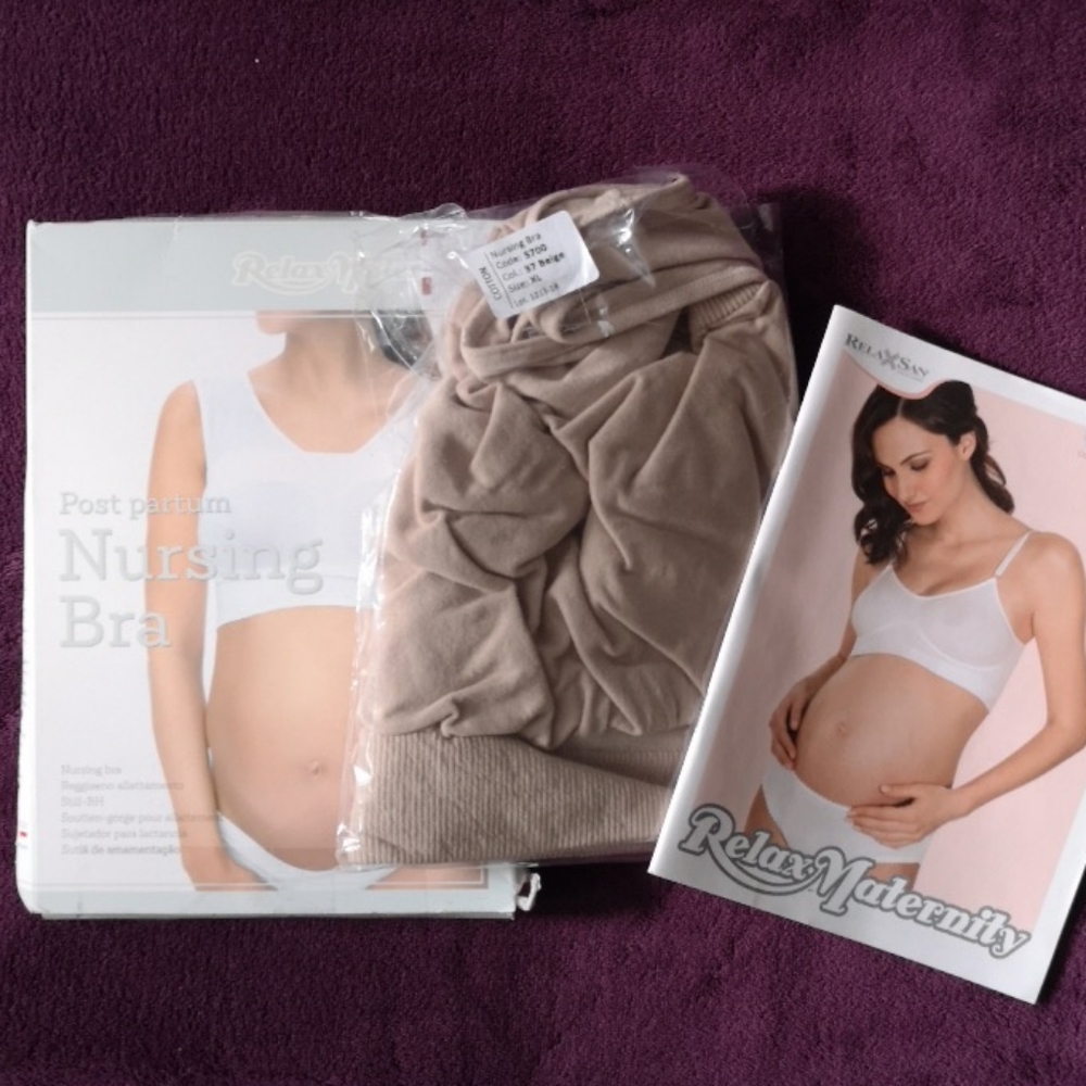 Relax Maternity Nursing Bra NWT Size XL Beige